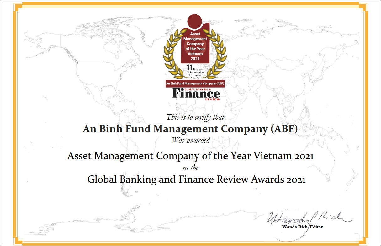 CTCP Quản lý Quỹ đầu tư chứng khoán An Bình (“ABF”) nhận giải thưởng cao nhất cho Công ty quản lý quỹ của năm 2021 tại Việt Nam do Global Banking and Finance Review xếp hạng toàn cầu